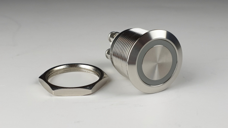 Edelstahl Taster mit LED Ringbeleuchtung 12-24V