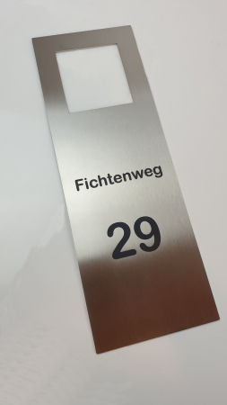 Edelstahlplatten passend fr Hikvision und Abus Trstationen, Lasergravur nach Wunsch