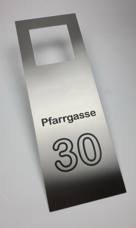 Edelstahlplatten passend fr Hikvision und Abus Trstationen, Lasergravur nach Wunsch