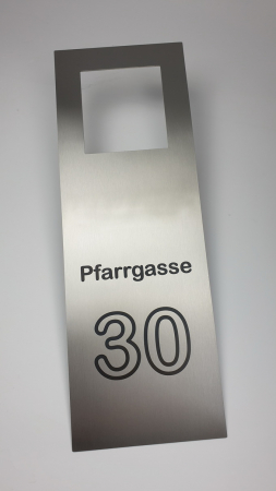 Edelstahlplatten passend fr Hikvision und Abus Trstationen, Lasergravur nach Wunsch