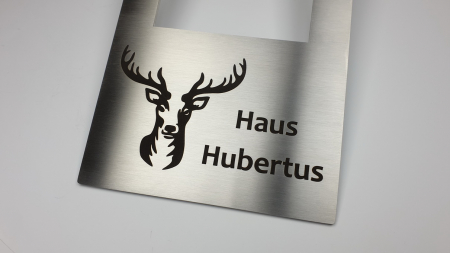 Edelstahlplatten passend fr Hikvision und Abus Trstationen, individuelle Lasergravur nach Wunsch