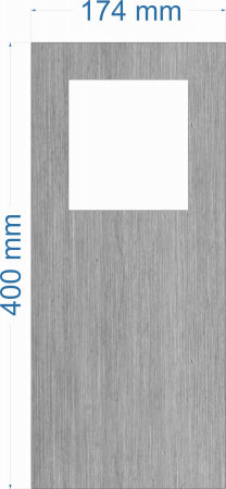 Edelstahlplatten passend fr Hikvision und Abus Trstationen, ffnung fr 1-fach Modul, Hhe 40 cm