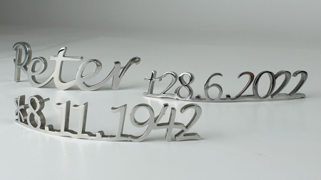 Grabschrift Edelstahl klein fr Urnengrab individuell