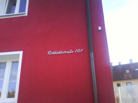 Straenname fr die Hausfassade