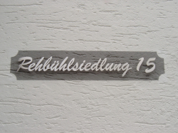 Straenname fr die Hausfassade